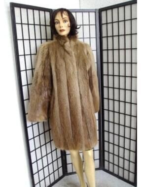 Mint Blond Beaver Fur Coat Jacket Woman Women Size 6-8